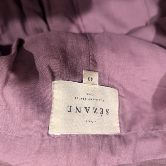 Sezane Damiano Trousers in Wisteria 100% Suede Sz 40 / US 8 - Picture 8 of 10